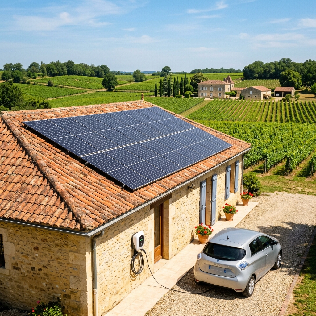 Wallbox + panneaux solaires en Gironde : rentabilité et autoconsommation sous le soleil girondin